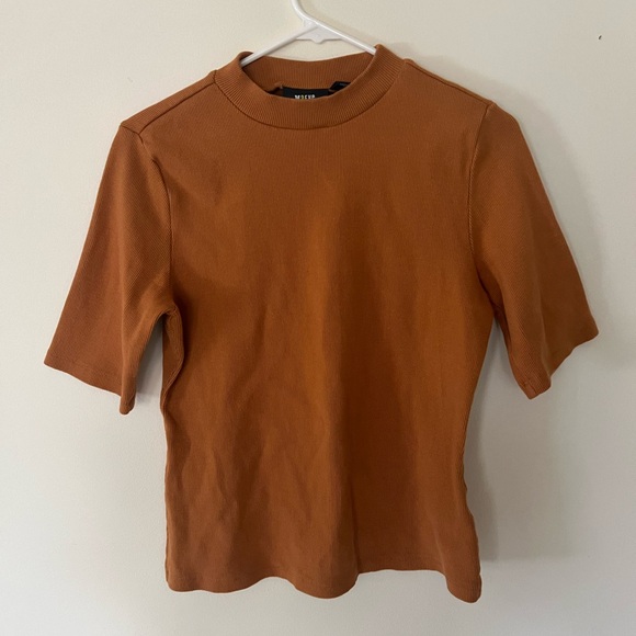 Maeve by Anthropologie Ribbed High Neck T Shirt - Picture 1 of 6